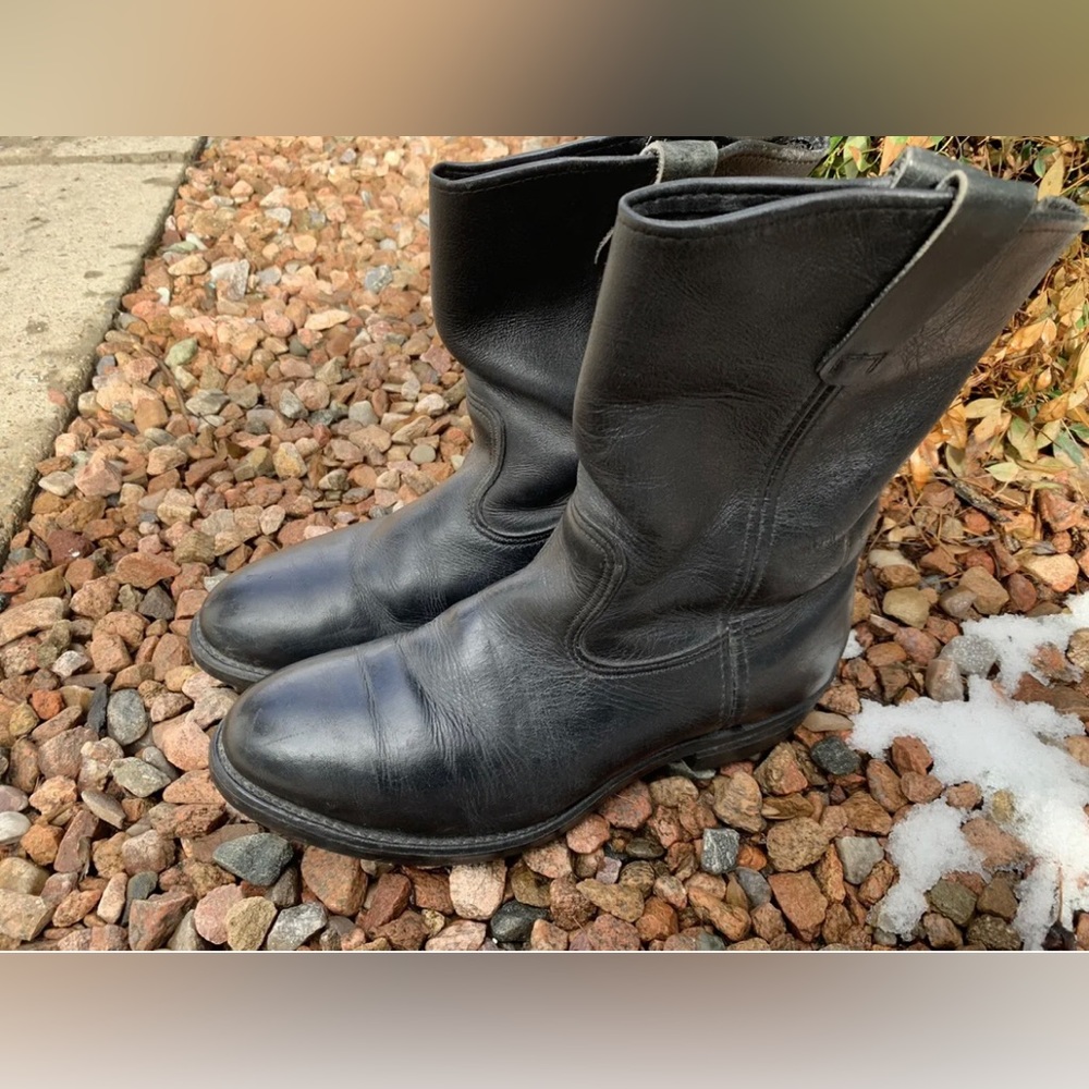 Vintage Black Red Wing Pecos Work Boots — Size 13 (31cm w/ vertical tag)